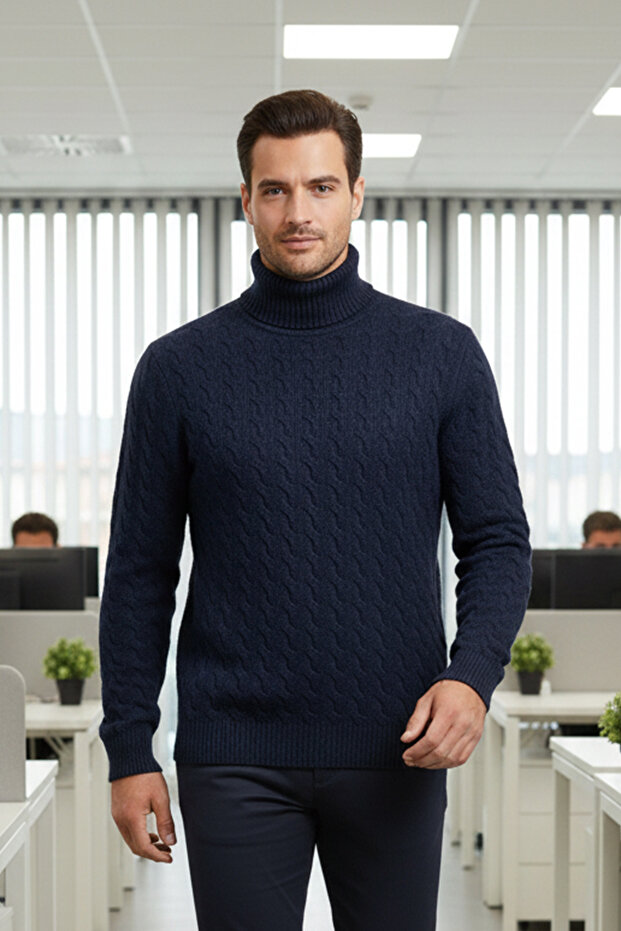 Erkek Balıkçı Yaka Kazak - 3