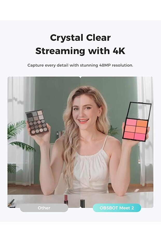 Meet 2 AI-Powered 4K Webcam, AI Framing & Auto Focus, Beauty Mode. (Aurora Green) - 7