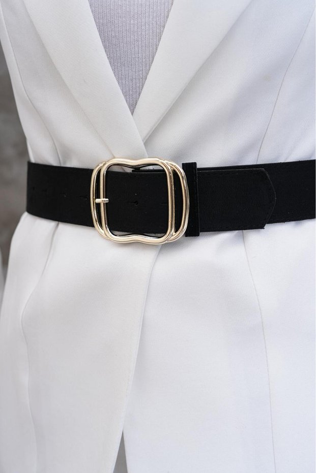 Gold Buckle Suede Belt Dress Belt Shirt Belt Coat Belt Women's Belt