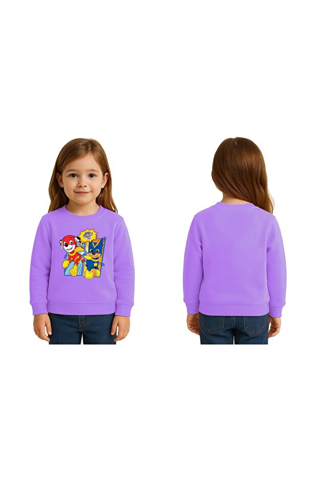Unisex Pawpetrol Printed Children's Swaetshirt 3 Thread Raster