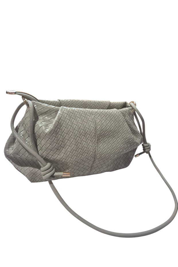 Ezzybliss Women's Cream New Season Portfolio and Knitted Pattern Scholarship Model Strap Handbag Shoulder Bag
