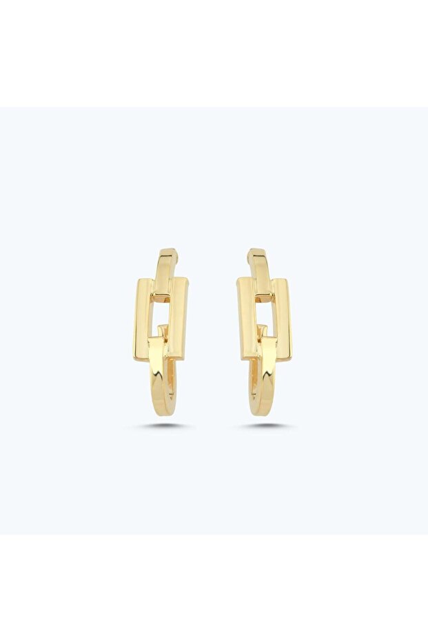 Altın Dörtgen Küpe - 1