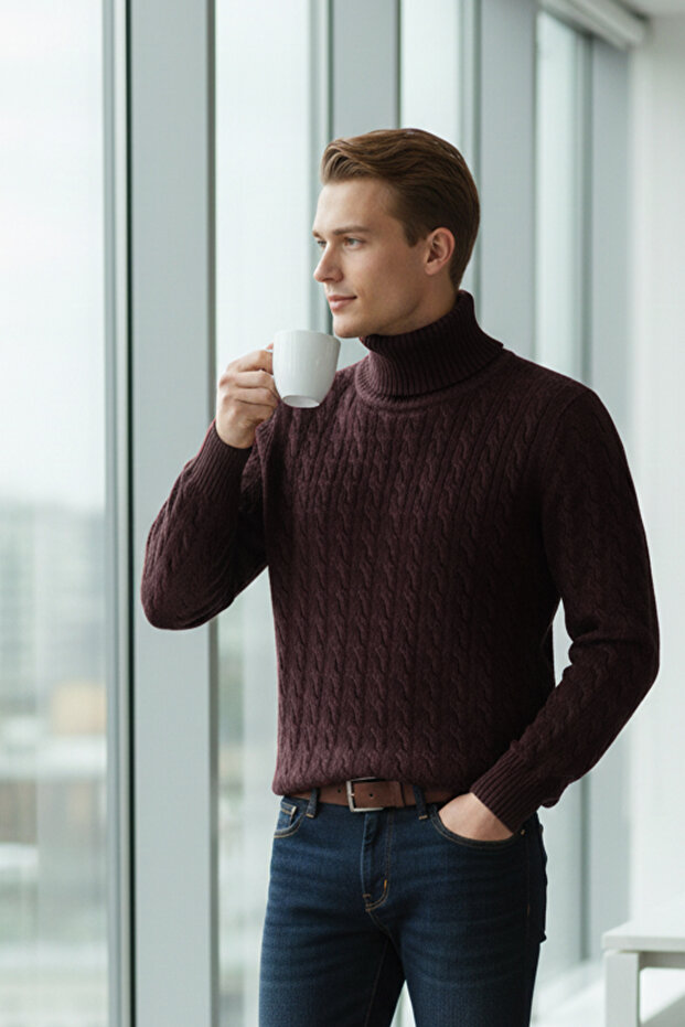 Erkek Balıkçı Yaka Kazak - 3