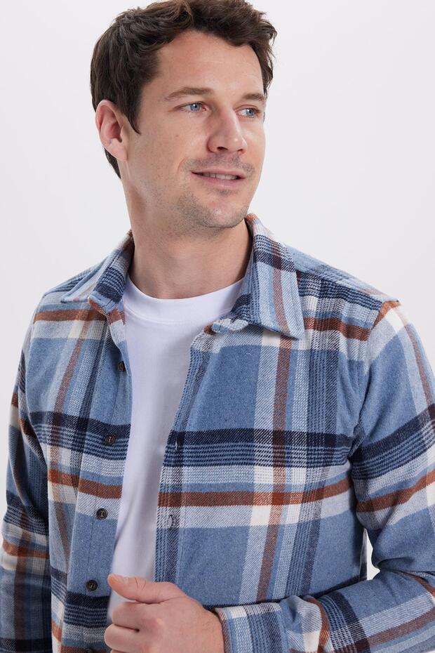 Men's Slim Fit slim fit checkered winter lumberjack shirt