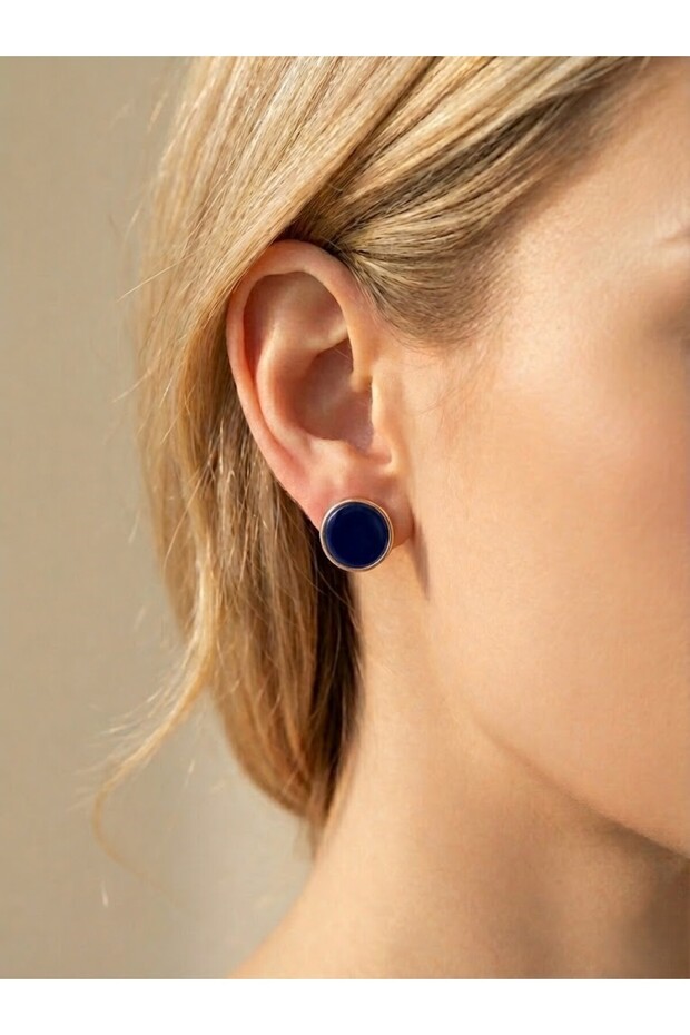 أقراط مستديرة مطلية باللون الوردي من نوفريا بيسك - 1