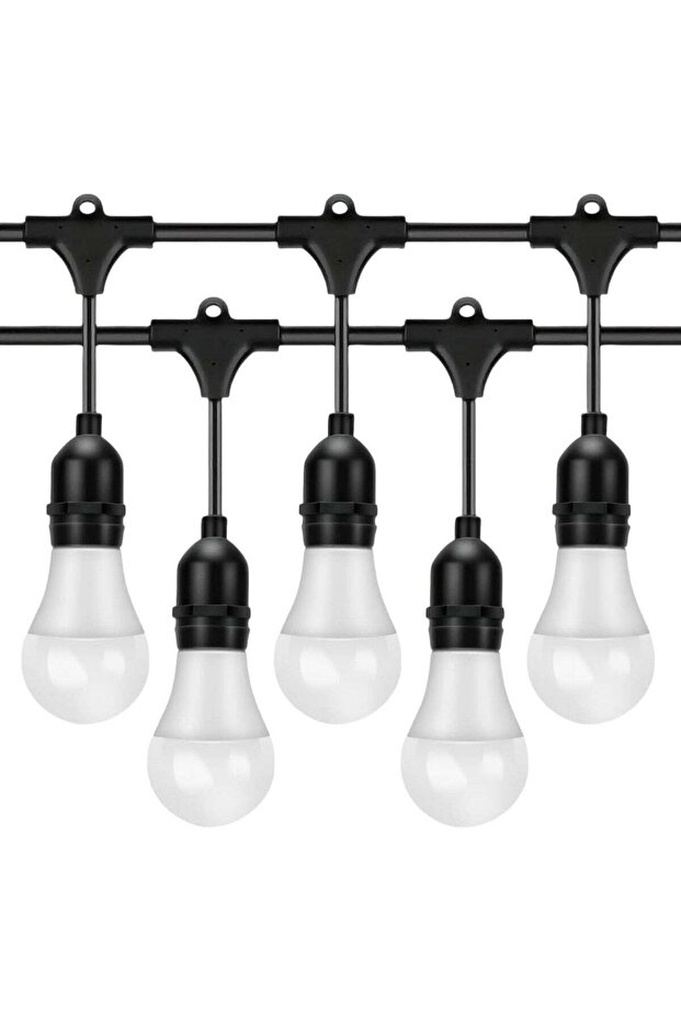 33FT Outdoor String Lights, Electric Plug-In Festoon Lights 10 Meter 20 LED Bulbs, Outdoor Waterproo