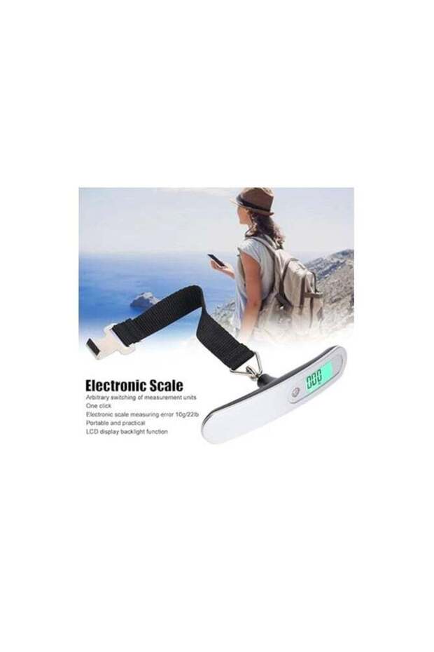 LCD Display Portable Digital Luggage Weighing Scale (Silver Sleek)