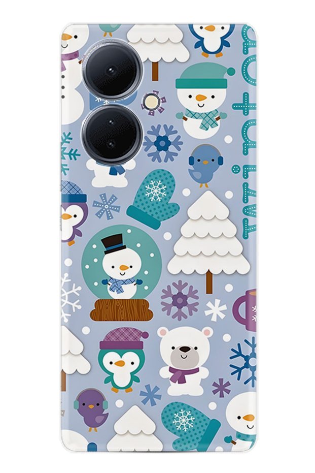 Vivo V29 Lite Case New Year's Themed Printed Pattern Cover Christmas-12.Jpg