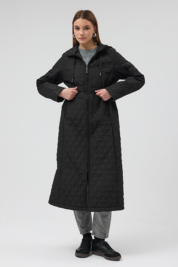 Premium Kapitone Mont Siyah - 4