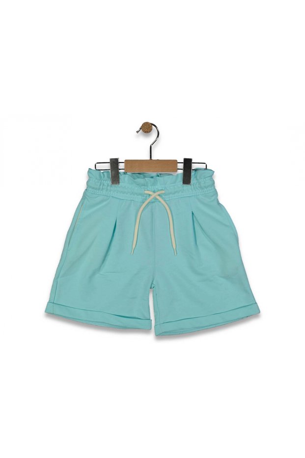 Double Waistband Girls' Capri Pants with Belt