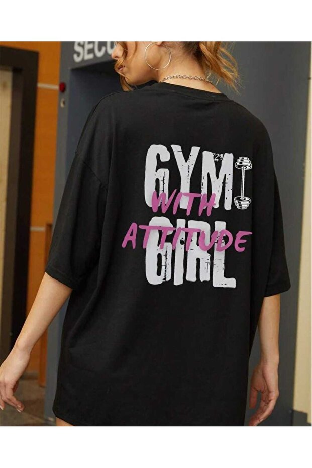 Oversized Back Printed T-Shirt with Crew Neck