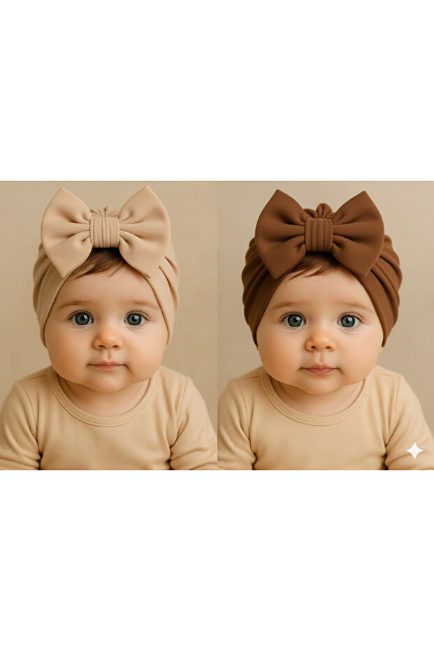 Baby Girl Bonnet with Bow 2 Pieces