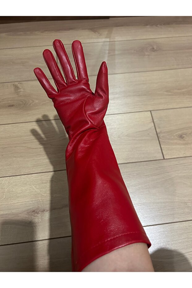 Gerçek hakiki deri uzun eldiven - 2