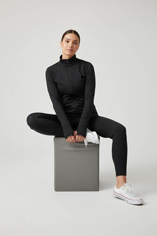 Women's Full Zipper Sports Set | Diving Suit, Top and Bottom Set