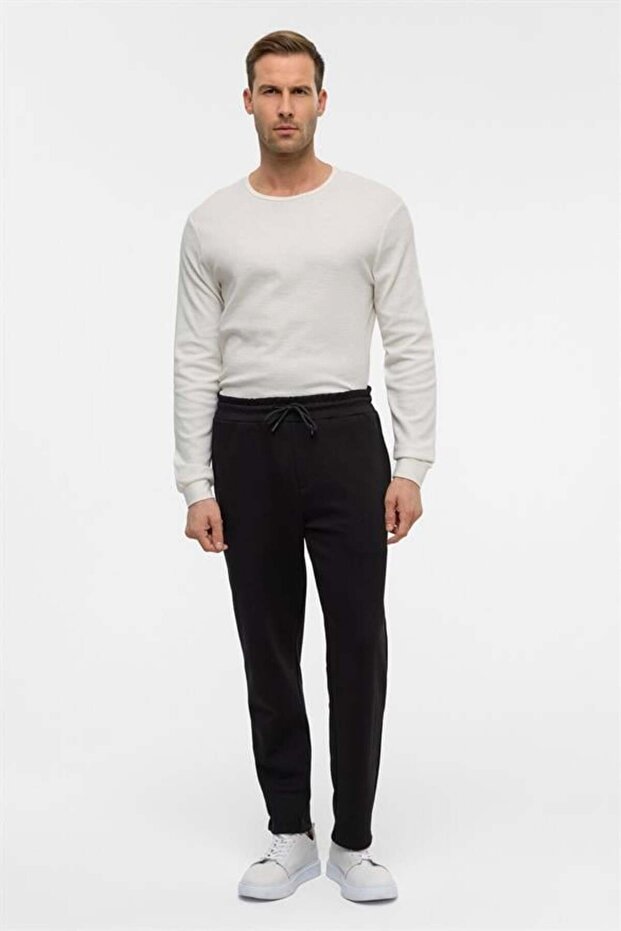 Siyah Regular Düz Jogger Pantolon - 1