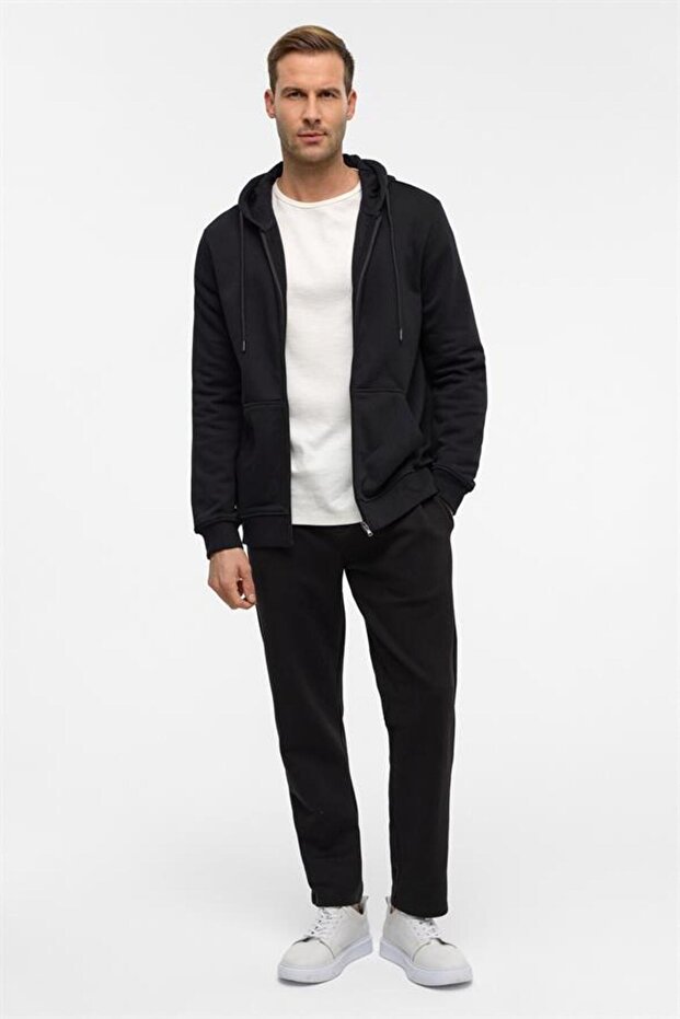 Siyah Regular Düz Jogger Pantolon - 3