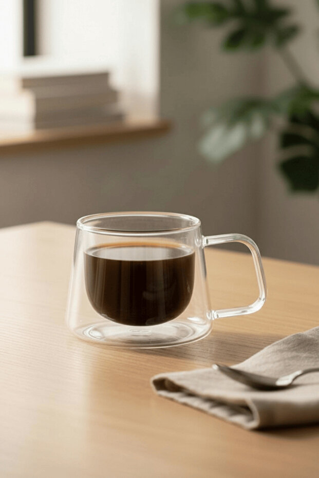 كوب قهوة إسبريسو زجاجي مزدوج الجدار سعة 120 مل MIT1282