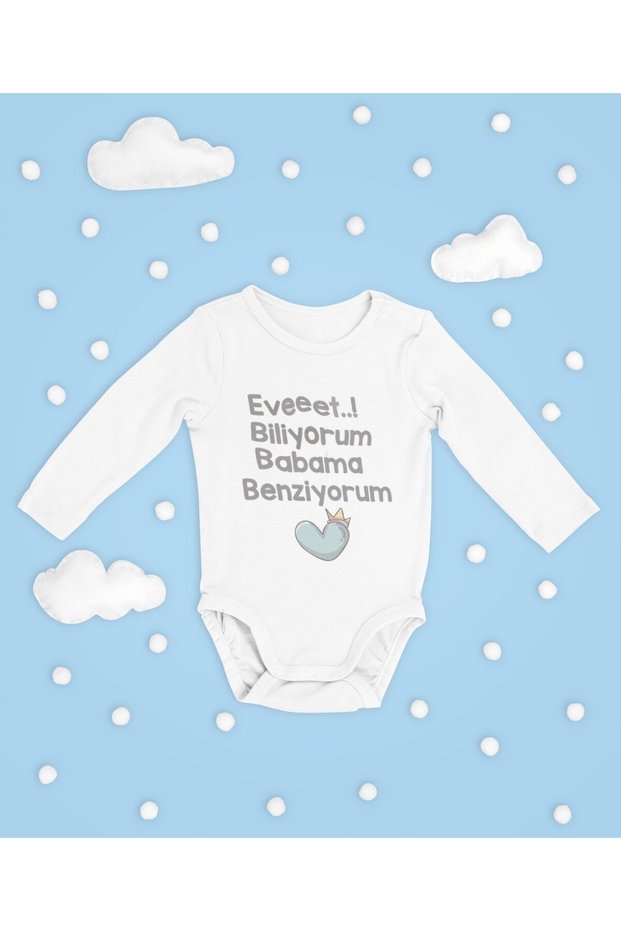 Yes, I Know I Look Like My Dad! Written Cotton Soft Unisex Snap Fastener Long Sleeve Bodysuit