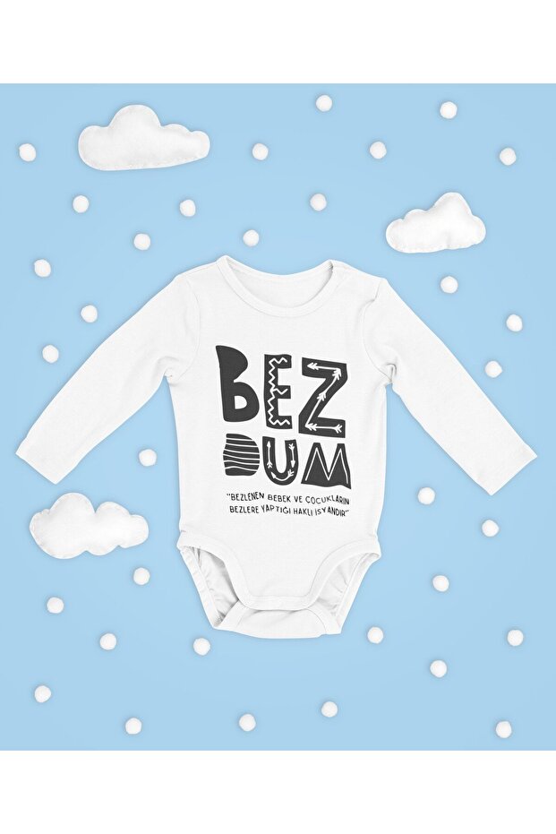 Bezdum! Written Cotton Soft Unisex Snap Fastener Long Sleeve Bodysuit