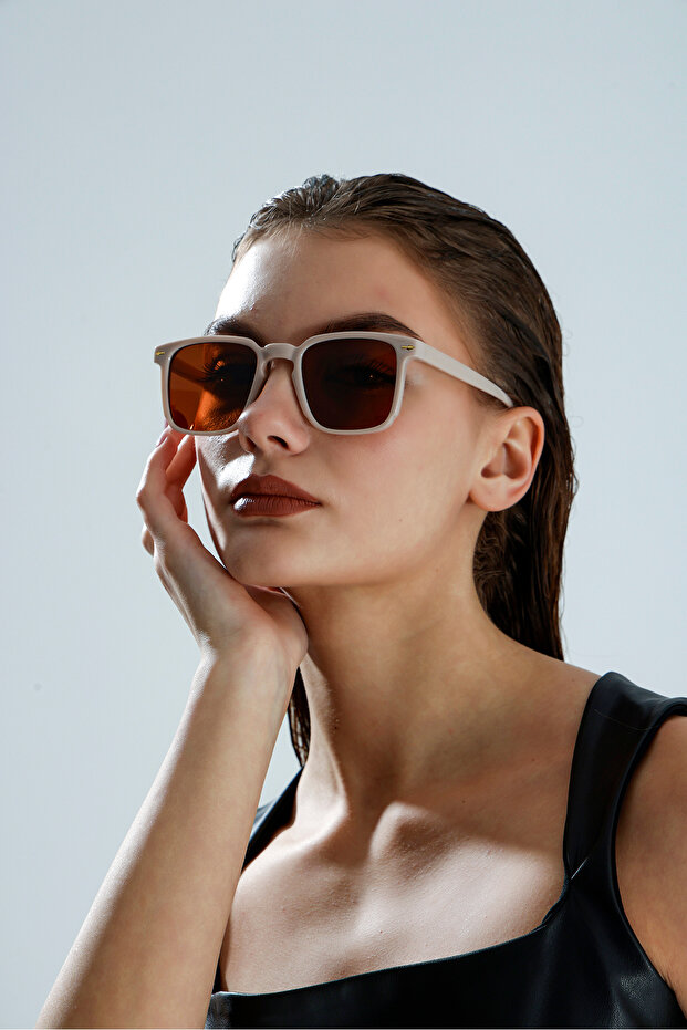 Bone Frame Square Unisex Uv Protection Sun Glasses