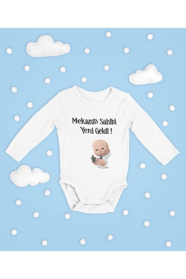 The Owner of the Place Has Just Arrived! Written Cotton Soft Unisex Snap Fastener Long Sleeve Bodysuit