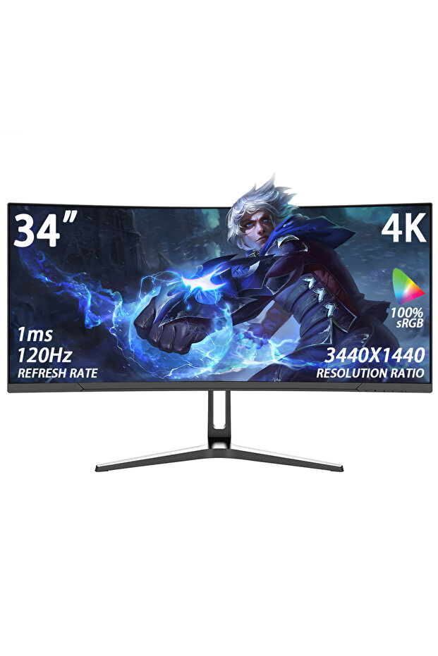 34" Curved WQHD 3440×1440 Gaming Monitor 120Hz, 1ms, 1500R, HDR 10 - 1
