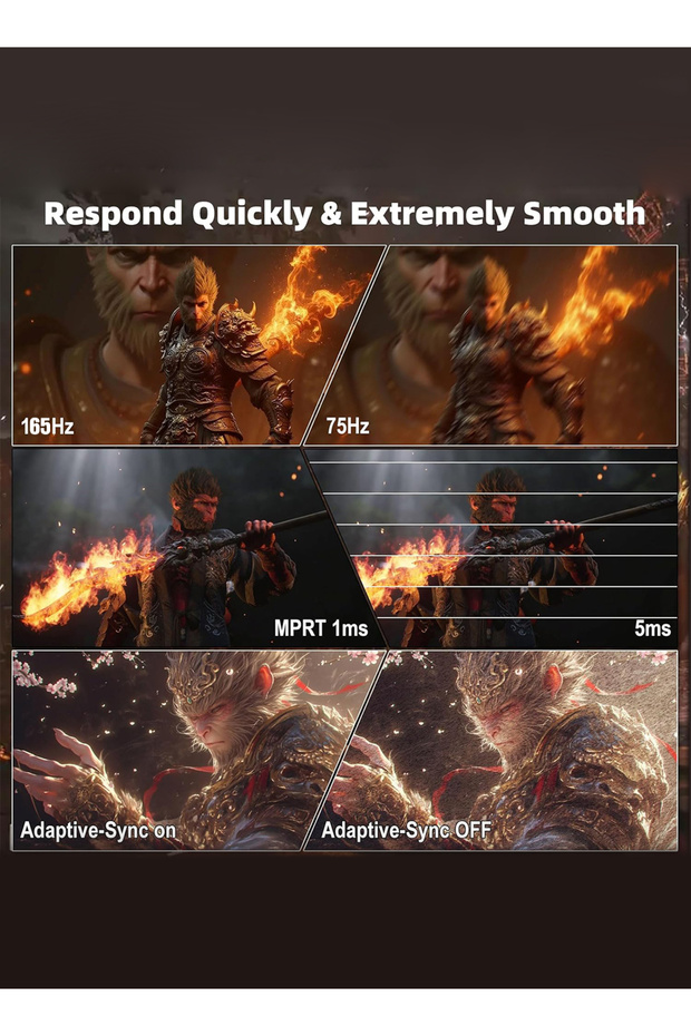 34" Curved WQHD 3440×1440 Gaming Monitor 165Hz, 1ms, 1500R - 2