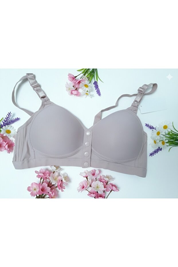 حمالة صدر بأزرار أمامية بلون البودرة - 1