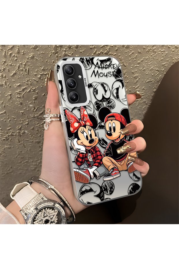 Samsung Galaxy A34 Compatible Silicone Edge Hard Back Anti-Fall Case Classic Mickey Mouse