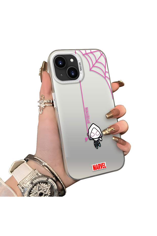 iPhone 13 Compatible Silicone Edge Hard Back Anti-Fall Case Spiderman