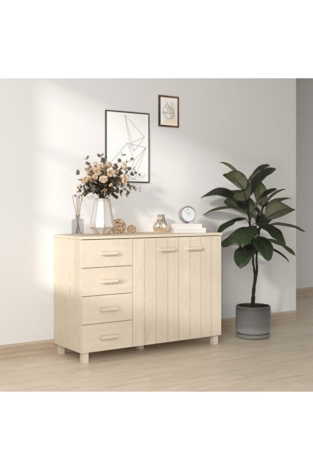 Sideboard HAMAR Honey Brown 113x40x80 cm Solid Wood Pine