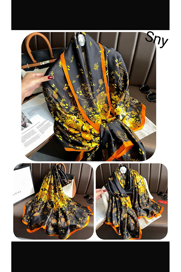 Geniş ebat ithal vual ipek şal - 1