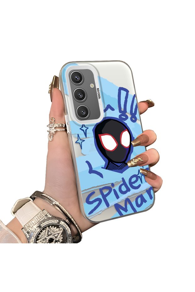 Samsung Galaxy S24 Compatible Silicone Edge Acrylic Back Spiderman Protective Case