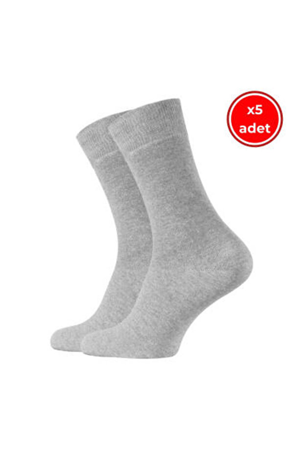 Business Socks, 5 Pieces, 43-46, Soft, Cotton, Light Gray