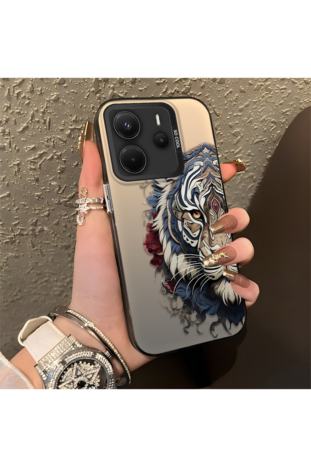 حافظة متوافقة مع هاتف Xiaomi Redmi Note 14، حافظة هاتف صلبة مضادة للسقوط، حافظة هاتف تايجر