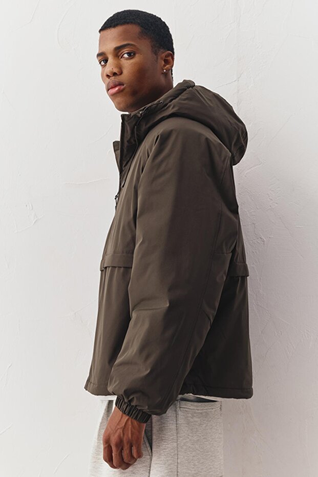 Dik yaka şişme mont - 3