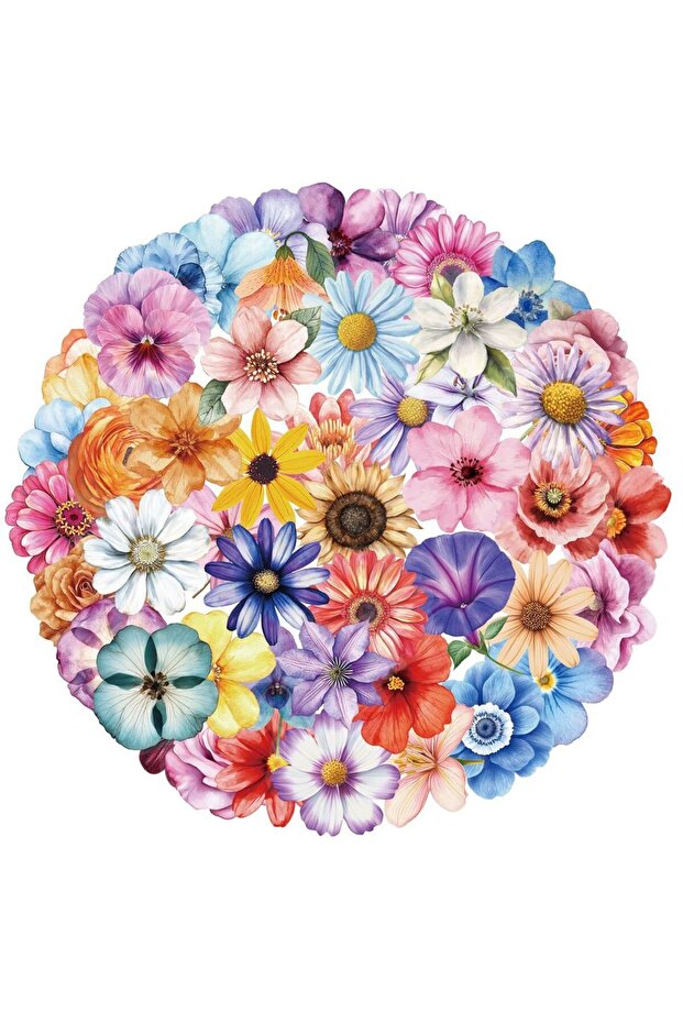 50pcs 50Pcs Creative Retro Flower Ins Style Stickers, Envelope Sealing Stickers, DIY Phone Case, Not