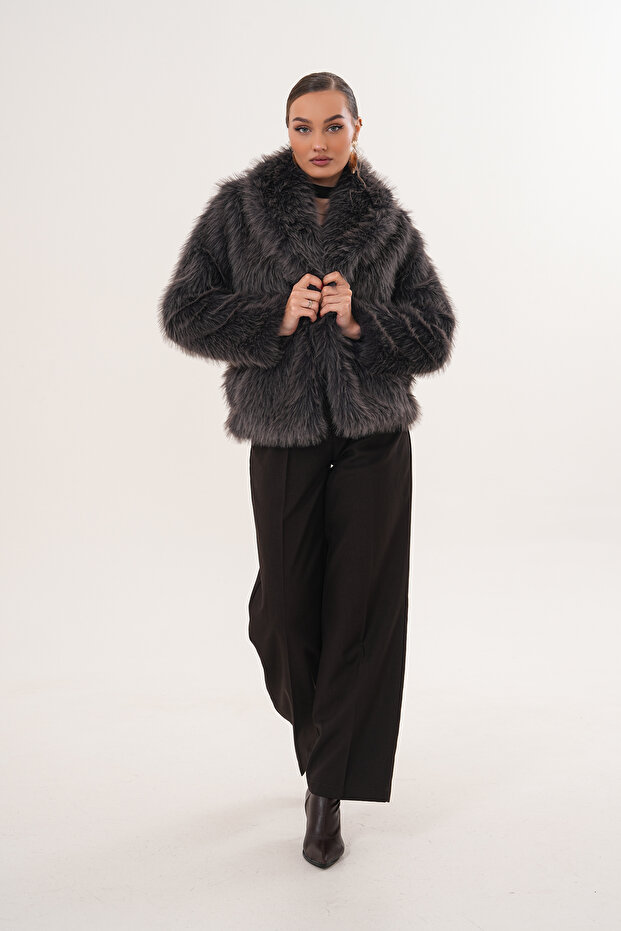 سترة بياقة شال مع جيوب - 3