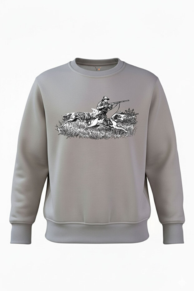 Outdoor Hunting Hunter and Hound Dog 100% Cotton Regular Fit Crew Neck 3 Thread Winter Sweatshirt