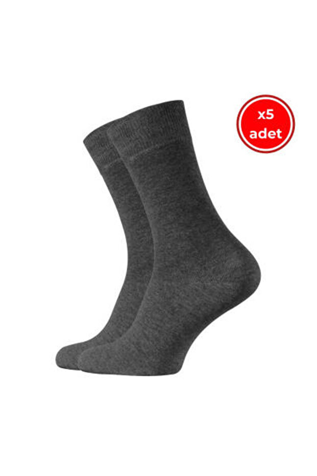 Business Socks, 5 Pieces, 39-42, Soft, Cotton, Anthracite