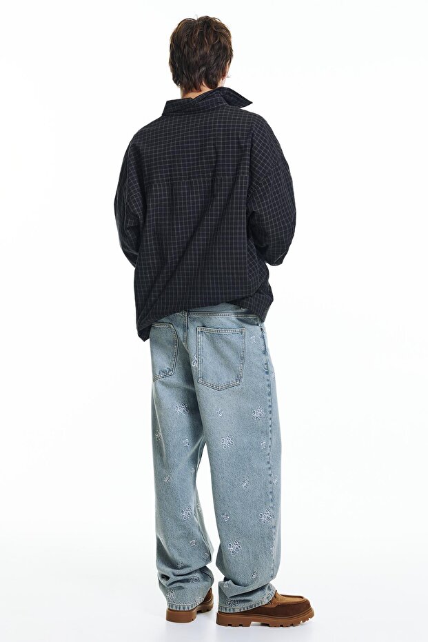 STWD İşlemeli Baggy Jean - 3