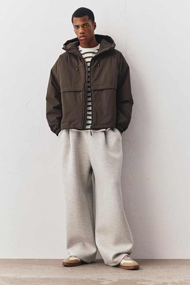 Dik yaka şişme mont - 1