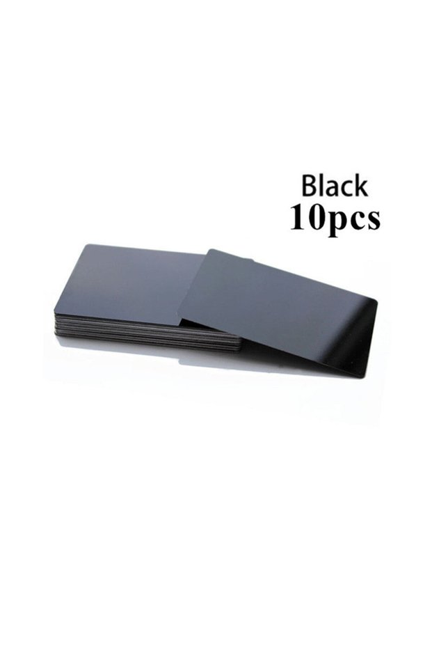 8.5x5.4cm Glossy Black 10Pcs Metal Business Card Blanks for Laser Engraving 10 Colors Aluminum Sheet