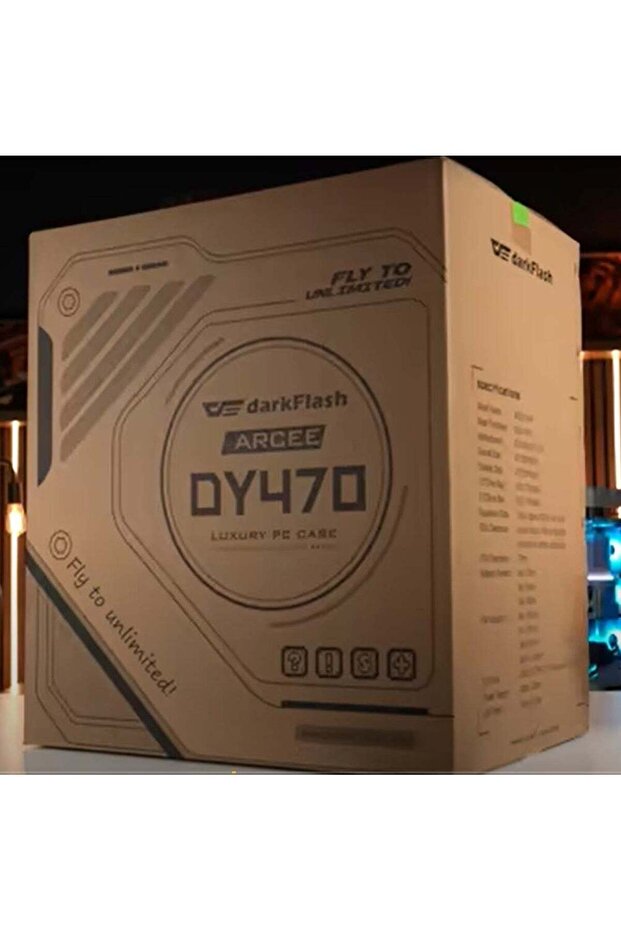 علبة كمبيوتر DarkFlash DY470 ATX - أسود - 1