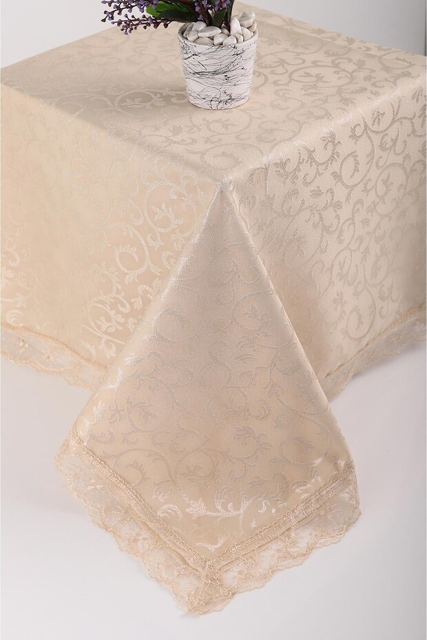 مفرش طاولة Kdk Dertsiz مقاس 160x220 سم - لون كابتشينو