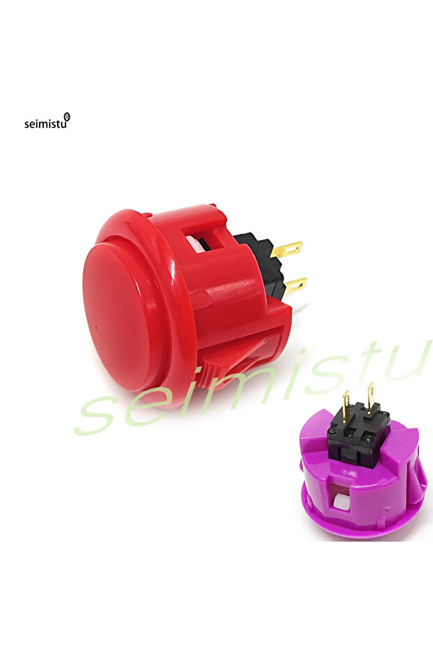 قطعة واحدة حمراء من جهاز ألعاب الفيديو Sanwa OBSF-30mm Arcade، زر ضغط متين متعدد الألعاب MAME Jamma، يمكنك تركيبه بنفسك