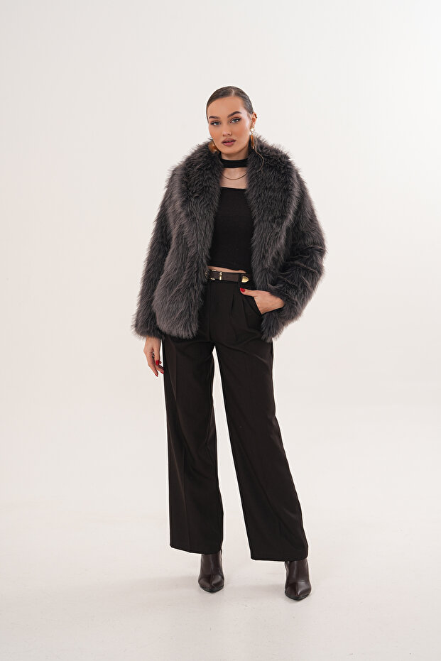 سترة بياقة شال مع جيوب - 2