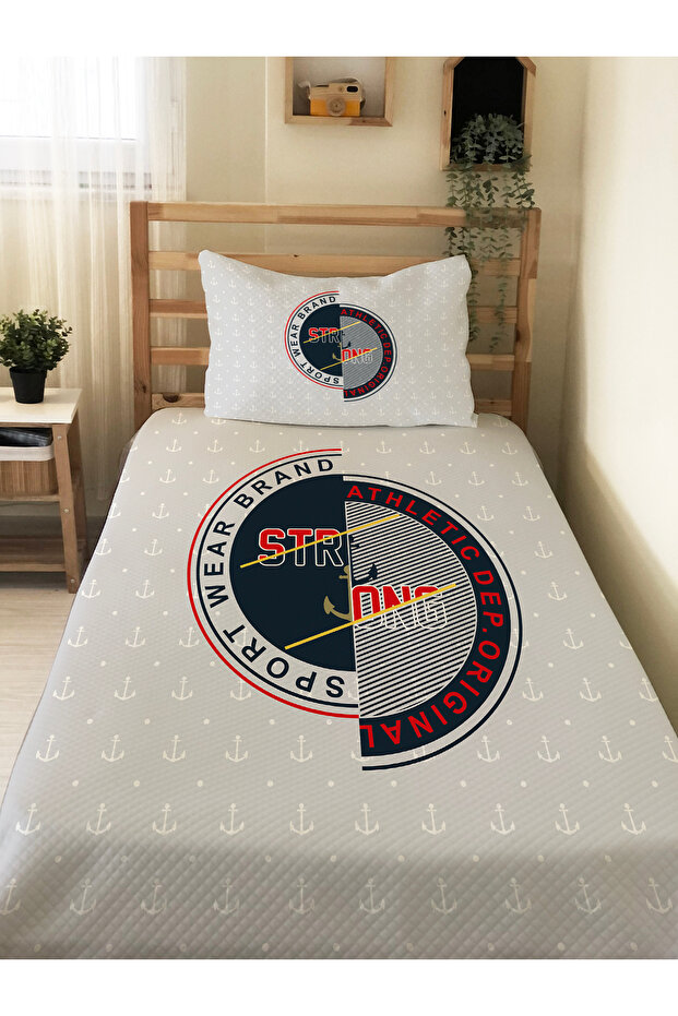 Sport Wear Patterned Children's Pike Set - 160X230 cm Pike 50X70 cm Pillowcase