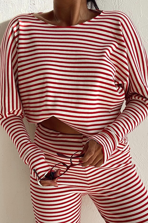 Kırmızı Çizgili Basic Takım - 5
