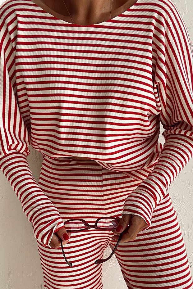 Kırmızı Çizgili Basic Takım - 1